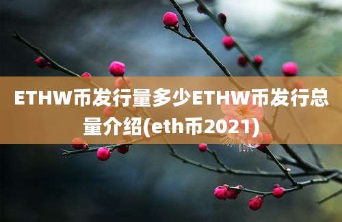 ETHW币发行量多少ETHW币发行总量介绍(eth币2021)