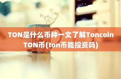 TON是什么币种一文了解ToncoinTON币(ton币能投资吗)