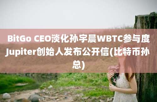 BitGo CEO淡化孙宇晨WBTC参与度Jupiter创始人发布公开信(比特币孙总)