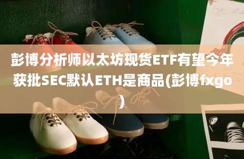 彭博分析师以太坊现货ETF有望今年获批SEC默认ETH是商品(彭博fxgo)