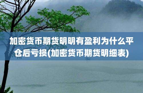 加密货币期货明明有盈利为什么平仓后亏损(加密货币期货明细表)