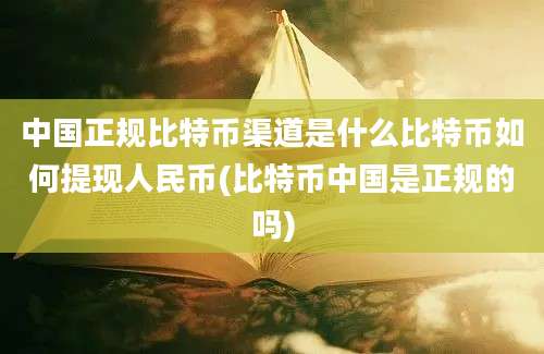 中国正规比特币渠道是什么比特币如何提现人民币(比特币中国是正规的吗)