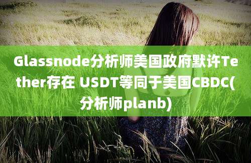 Glassnode分析师美国政府默许Tether存在 USDT等同于美国CBDC(分析师planb)