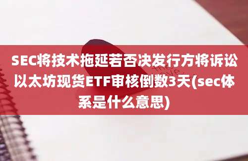 SEC将技术拖延若否决发行方将诉讼以太坊现货ETF审核倒数3天(sec体系是什么意思)