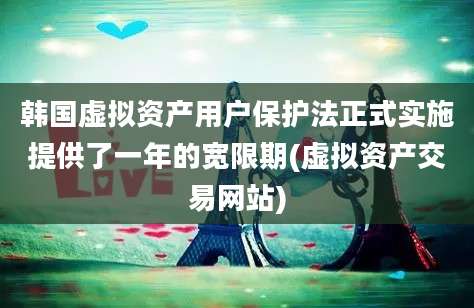 韩国虚拟资产用户保护法正式实施提供了一年的宽限期(虚拟资产交易网站)