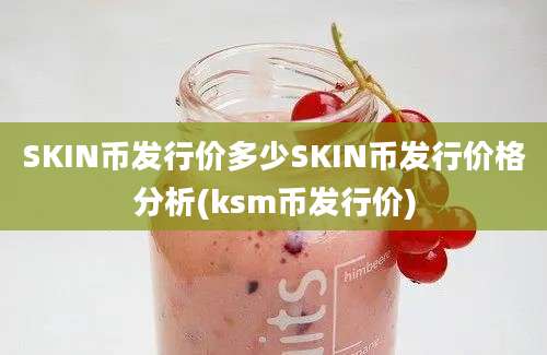 SKIN币发行价多少SKIN币发行价格分析(ksm币发行价)