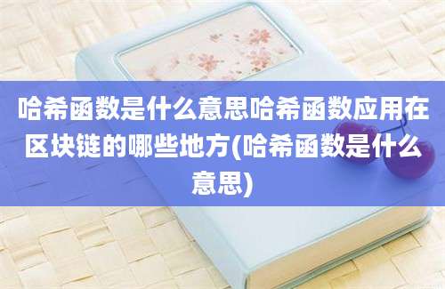 哈希函数是什么意思哈希函数应用在区块链的哪些地方(哈希函数是什么意思)