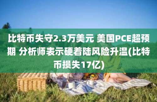 比特币失守2.3万美元 美国PCE超预期 分析师表示硬着陆风险升温(比特币损失17亿)