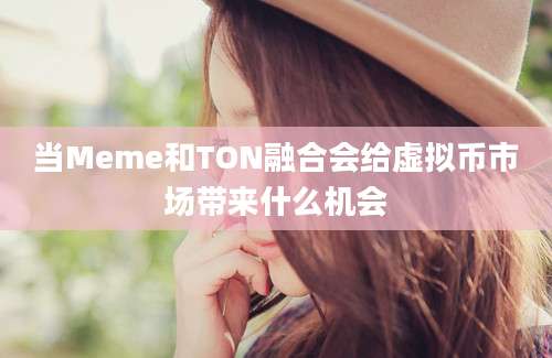 当Meme和TON融合会给虚拟币市场带来什么机会