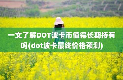 一文了解DOT波卡币值得长期持有吗(dot波卡最终价格预测)