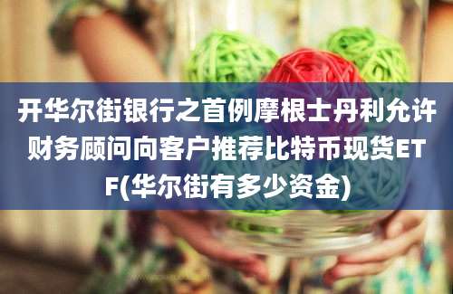 开华尔街银行之首例摩根士丹利允许财务顾问向客户推荐比特币现货ETF(华尔街有多少资金)