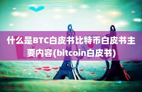 什么是BTC白皮书比特币白皮书主要内容(bitcoin白皮书)