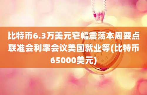 比特币6.3万美元窄幅震荡本周要点联准会利率会议美国就业等(比特币65000美元)