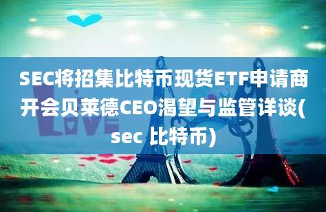 SEC将招集比特币现货ETF申请商开会贝莱德CEO渴望与监管详谈(sec 比特币)