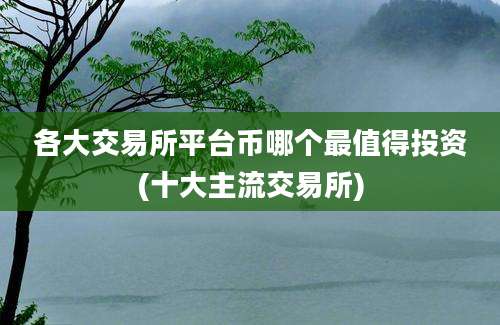 各大交易所平台币哪个最值得投资(十大主流交易所)