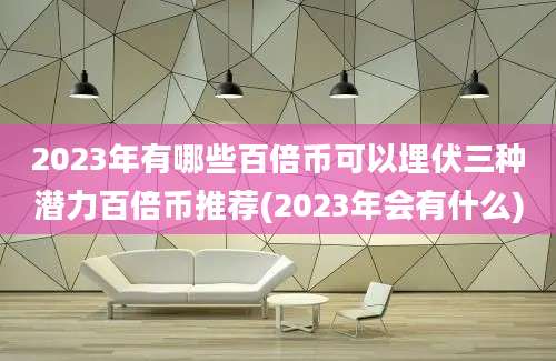 2023年有哪些百倍币可以埋伏三种潜力百倍币推荐(2023年会有什么)