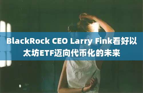 BlackRock CEO Larry Fink看好以太坊ETF迈向代币化的未来