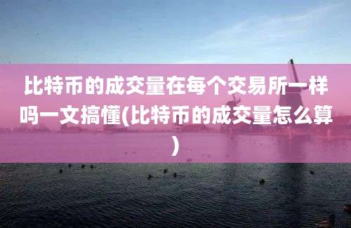 比特币的成交量在每个交易所一样吗一文搞懂(比特币的成交量怎么算)