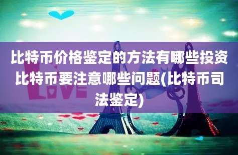 比特币价格鉴定的方法有哪些投资比特币要注意哪些问题(比特币司法鉴定)