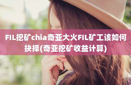 FIL挖矿chia奇亚大火FIL矿工该如何抉择(奇亚挖矿收益计算)