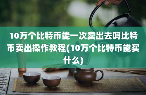 10万个比特币能一次卖出去吗比特币卖出操作教程(10万个比特币能买什么)