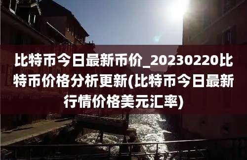 比特币今日最新币价_20230220比特币价格分析更新(比特币今日最新行情价格美元汇率)