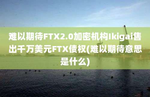 难以期待FTX2.0加密机构Ikigai售出千万美元FTX债权(难以期待意思是什么)