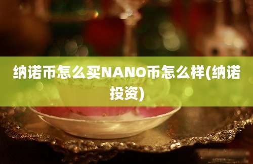 纳诺币怎么买NANO币怎么样(纳诺投资)