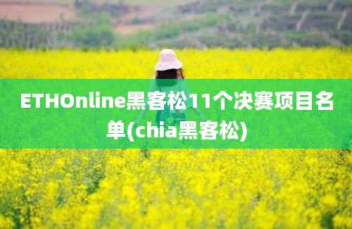 ETHOnline黑客松11个决赛项目名单(chia黑客松)