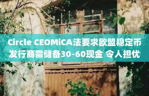 Circle CEOMiCA法要求欧盟稳定币发行商需储备30-60现金 令人担忧