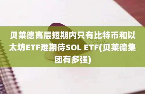 贝莱德高层短期内只有比特币和以太坊ETF难期待SOL ETF(贝莱德集团有多强)