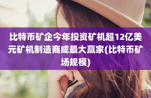 比特币矿企今年投资矿机超12亿美元矿机制造商成最大赢家(比特币矿场规模)