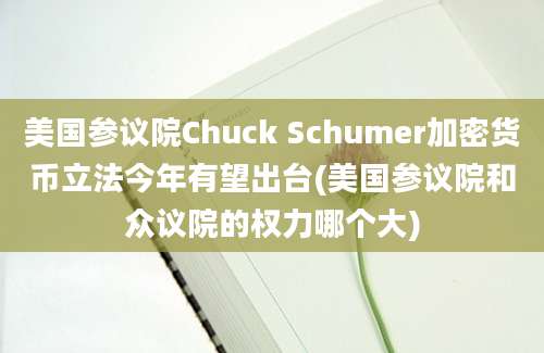 美国参议院Chuck Schumer加密货币立法今年有望出台(美国参议院和众议院的权力哪个大)