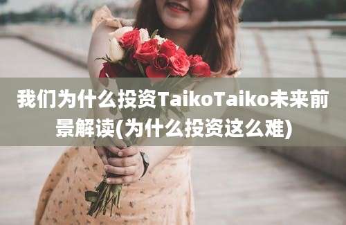 我们为什么投资TaikoTaiko未来前景解读(为什么投资这么难)