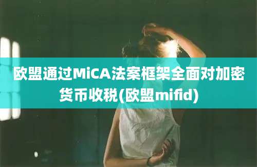 欧盟通过MiCA法案框架全面对加密货币收税(欧盟mifid)