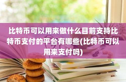 比特币可以用来做什么目前支持比特币支付的平台有哪些(比特币可以用来支付吗)