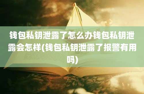 钱包私钥泄露了怎么办钱包私钥泄露会怎样(钱包私钥泄露了报警有用吗)