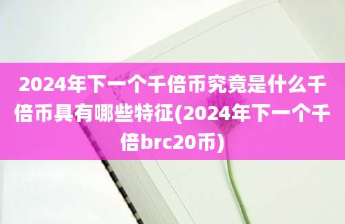 2024年下一个千倍币究竟是什么千倍币具有哪些特征(2024年下一个千倍brc20币)