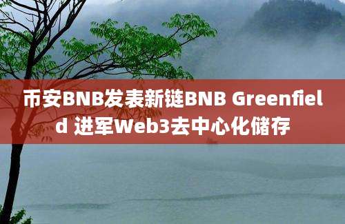 币安BNB发表新链BNB Greenfield 进军Web3去中心化储存