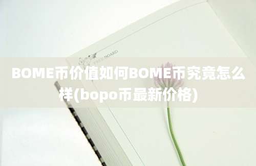 BOME币价值如何BOME币究竟怎么样(bopo币最新价格)