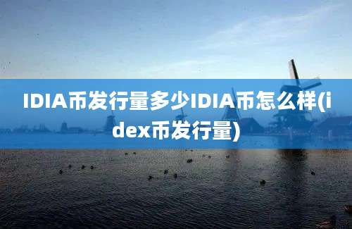 IDIA币发行量多少IDIA币怎么样(idex币发行量)