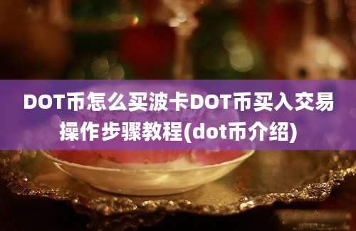 DOT币怎么买波卡DOT币买入交易操作步骤教程(dot币介绍)