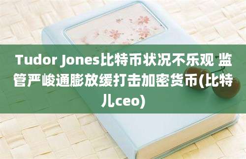 Tudor Jones比特币状况不乐观 监管严峻通膨放缓打击加密货币(比特儿ceo)