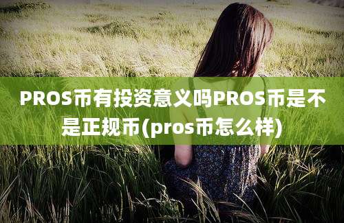 PROS币有投资意义吗PROS币是不是正规币(pros币怎么样)