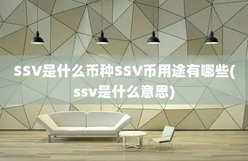 SSV是什么币种SSV币用途有哪些(ssv是什么意思)