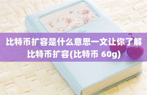 比特币扩容是什么意思一文让你了解比特币扩容(比特币 60g)