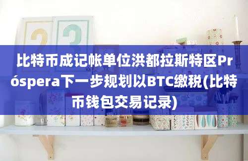 比特币成记帐单位洪都拉斯特区Próspera下一步规划以BTC缴税(比特币钱包交易记录)