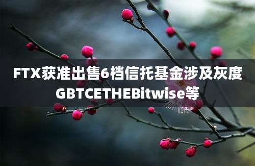 FTX获准出售6档信托基金涉及灰度GBTCETHEBitwise等