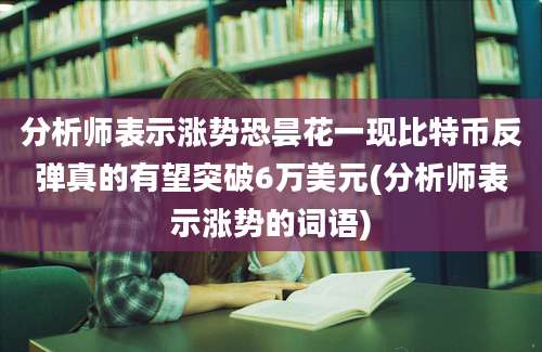 分析师表示涨势恐昙花一现比特币反弹真的有望突破6万美元(分析师表示涨势的词语)