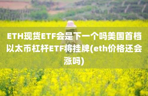 ETH现货ETF会是下一个吗美国首档以太币杠杆ETF将挂牌(eth价格还会涨吗)